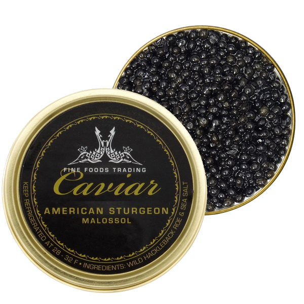 American Hackleback Sturgeon Malossol Black Caviar