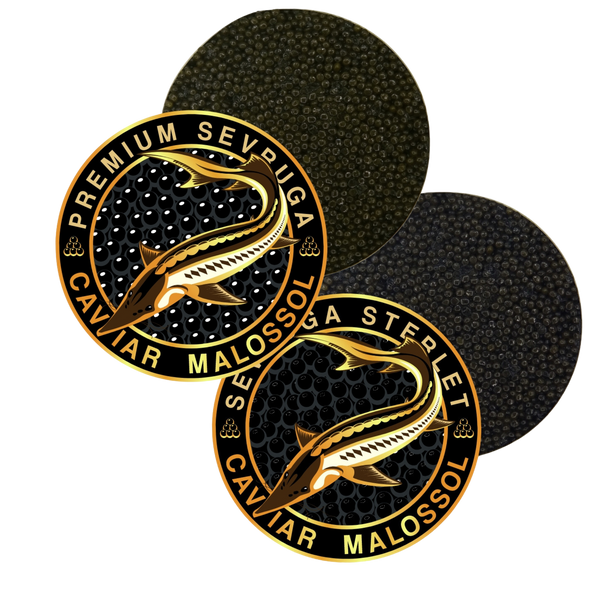 Sevruga Sturgeon Malossol Black Caviar Sampler Set