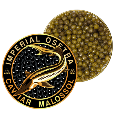 Golden Imperial Osetra Sturgeon Malossol Black Caviar