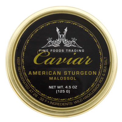 American Hackleback Sturgeon Malossol Black Caviar